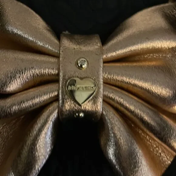 Y2K vintage betsey johnson black quilted roses bow crossbody/satchel/purse bag - Picture 8 of 10